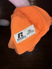 Vintage 90s Russell Athletic Men’s Large Pro Cotton Blank Orange T Shirt