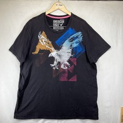American Eagle Outfitters Vintage Fit Black Big Eagle Graphic T-Shirt Mens 2XL