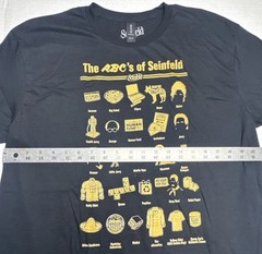 The ABC’s of Seinfeld Tshirt (Size Large) Black Gildan 90s TV Show