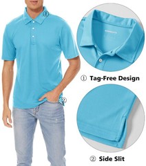 Men’s Casual Polo Shirts Buttons Short Sleeve Quick Dry Outdoor Golf Sport Tops