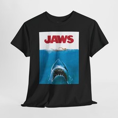 Jaws 1975 Retro Movie Poster Horror Unisex Graphic T-Shirt