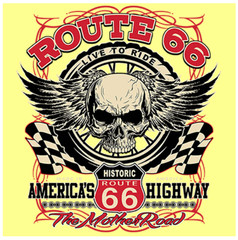 BIKER T-SHIRT-ROUTE 66-LIVE TO RIDE-AMERICA’S HIGHWAY