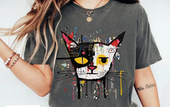 Graffiti Cat Art Shirt, Trendy Cat Shirt, Funny Cat Shirt, Graffiti Style Graphi