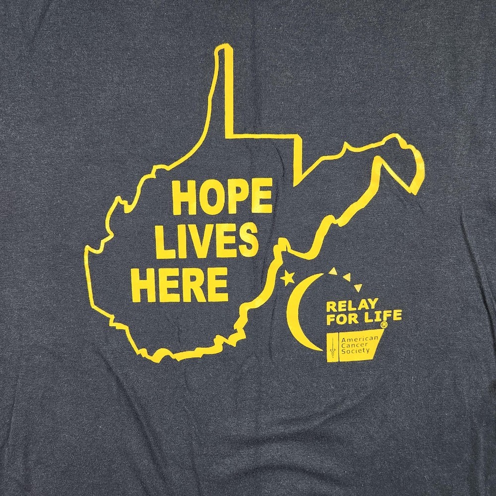 Vintage Relay For Life Shirt Mens Large Blue Team West Virginia Cancer Charity