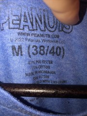PEANUTS Snoopy Blue Men’s Size Medium (38/40) Graphic T-Shirt Short Sleeve