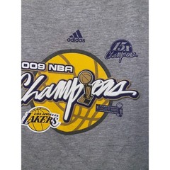 2009 NBA Champions Los Angeles Lakers Shirt Gray Tee Adidas 2000s M Medium