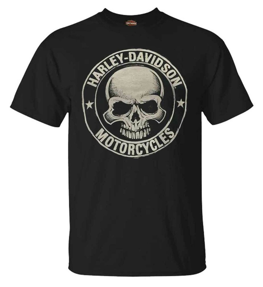 Harley-Davidson Men’s H-D Skull Badge Short Sleeve T-Shirt Black. 30298293