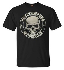 Harley-Davidson Men’s H-D Skull Badge Short Sleeve T-Shirt Black. 30298293