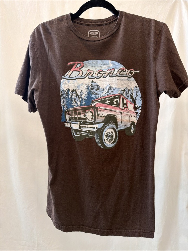 FORD BRONCO OFFICIAL LICENSED MERCHANDISE, Brown Short Sleeve T-shirt, Size