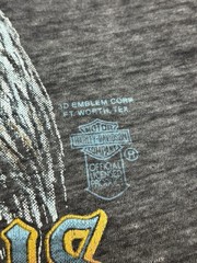 Vintage 3D Emblem Harley Davidson Shirt Righteous Ruler Eagle 80’s Biker Thin