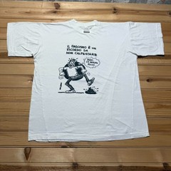 Vintage 80s IL Fascismo E Un Ricordo Da Non Calpestare Graphic T-Shirt – Medium