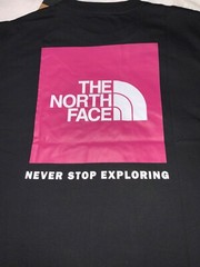 NWT THE NORTH FACE MENS S/S BOX NSE TEE LARGE BLACK/PINK