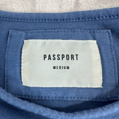 PASSPORT Shirt Mens M Blue Heavyweight Comfort Stretch Travel Pocket Tee