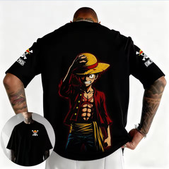 Japanese Anime Men’s Oversized T-Shirt Y2K Harajuku Graphic Print Streetwear Tee