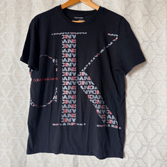 Calvin Klein M Black Tee Shirt Crewneck Top Preppy Sporty Luxury Casual Classic