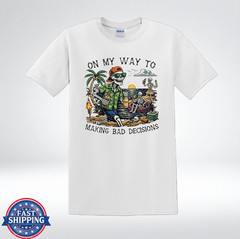 On My Way To Making Bad Decisions Funny Skeleton Beach Party T-Shirt