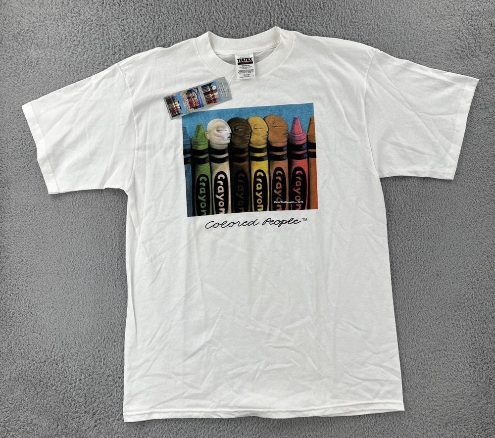 Vtg Tultex Mens XL White Shirt Rene Dickerson Colored People Art Tee 93 NWT 90s
