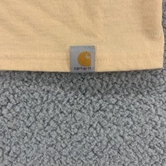 Carhartt Shirt Mens Medium Orange Work Wear Cotton Outdoors Logo Spell Out
