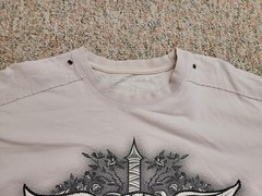 Avirex Shirt Men 3XL Off White Skull Sword Rhinestones Biker Grunge Graphic Logo