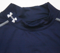 Large Under Armour Blue Tee T-Shirt Top Long Sleeve Polyester Elastane Cold 1638