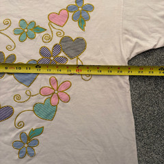 Vintage 90’s Flower T Shirt Abstract Floral No Tag Brand Made In USA Y2K M Large