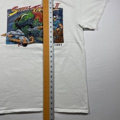 Street Fighter II Graphic T-Shirt White Retro Gaming 1991 Men’s M Double Sided