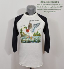 Vintage Minnesota Raglan T-Shirt Duck Sanctuary Nature Wildlife Tourist 1980’s