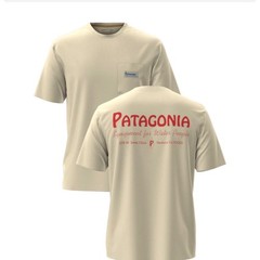 Patagonia Mens Water People Organic Cotton Pocket T-Shirt Cream White Large