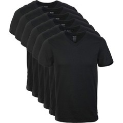 Gildan Men’s V-neck T-shirts, Multipack, Style G1103, Black (6-Pack),