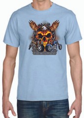 Adult DryBlend® T-Shirt – ( EAGLE SKULL RIDES – BIKER / CHOPPER)