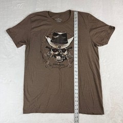 Cody James Graphic Tee Mens L Brown Skull Cowboy Hat Snake Barbed Wire