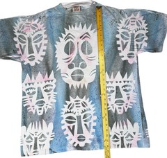 Vintage Kichaka Kenya Tribal Mask All Over Print T Shirt Single Stitch XL