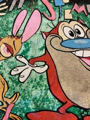 Vintage 1991 Ren & Stimpy Show T Shirt MTV Nicktoons Single Stitch Men XL Black
