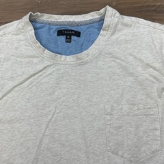 Tahari Pocket T-Shirt Mens XL Minimalist Cotton Blend Regular Fit Heather beige