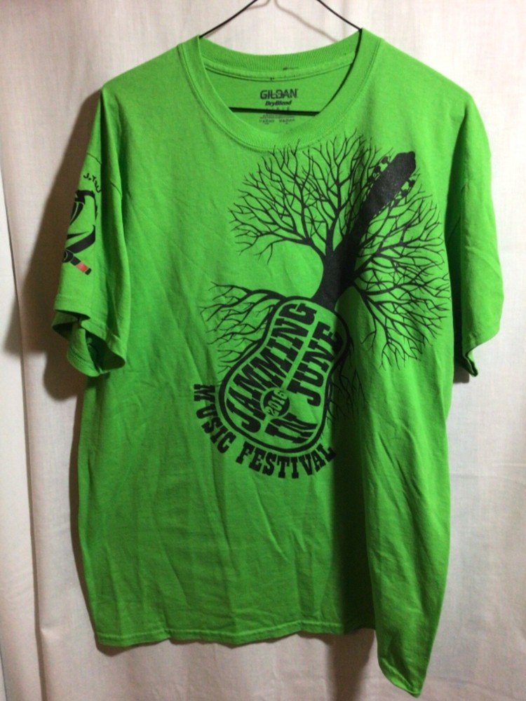 Jammin June Music Festival 2016 Green Large T Shirt Great Graphics Guitar/Tree
