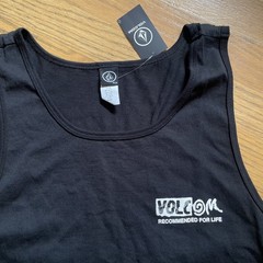 NWT Volcom Mag Tank Top Mens M Black Graphic Recommended For Life Skateboard Tee