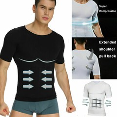 Men’s Fashion Compression T-Shirt Body Shaper Crew Neck Muscle Workout Tank Top