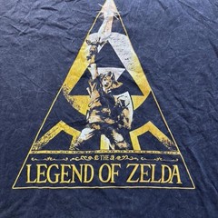 Legend of Zelda T Shirt XXL Black Distressed Link Triforce Nintendo Graphic Crew