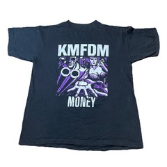 Vintage 1990s KMFDM “Money” Shirt XL Dollar Signs Back Graphic Industrial Metal