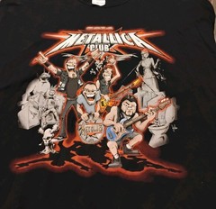 Collectors! 2014 Metallica Club Cartoon Band Shirt XL Rare Black Graphic Tee