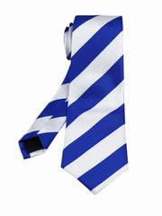 Men’s Blue White Striped Jacquard Woven Silk Tie Formal Necktie LUD35