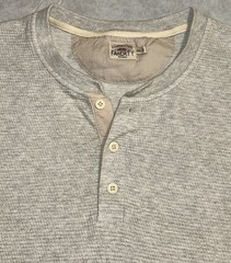 Faherty Thermal Knitwear Henley Gray Men’s XXL Waffle Knit