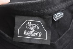 Time Space Shirt Mens Large Black Utility Tactical Chest Pockets Streetwear