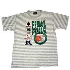 Vintage Print A-Shirt 1992 NCAA Final Four Win Cities Striped T-Shirt Size XL