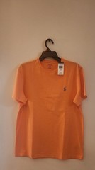 Polo Ralph Lauren Crew Neck Modern Classic-Fit T-Shirt Mens ORANGE BLUE PONY