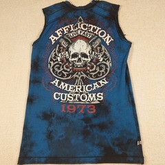 Men’s Affliction Reversible Sleeveless Tank Top Sz L Live Fast American Customs