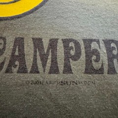 Happy Camper Men’s Shirt Smiley Face Vintage Green Outdoors Hiking Size Large
