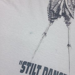 Vintage West African Stilt Dancer Shirt Mens XL White BVD Single Stitch 80s