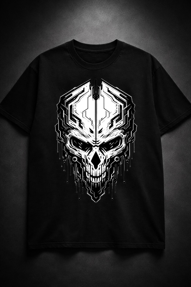 Men’s Ghost Skull Gamer T-Shirt Workout Regular Fit Cotton Tee Summer Streetwear