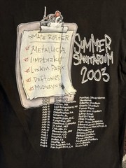 Metallica 2003 Summer Sanitarium Tour T-Shirt Vintage Y2K, Black, Size M